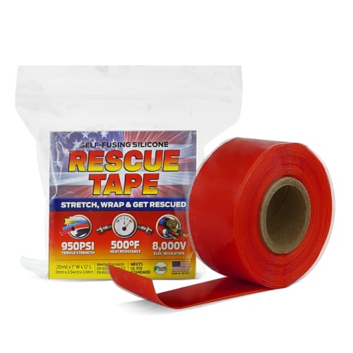 Bond It Rescue Tape, Self-Fusing Silicone for Emergency Plumbing, Pipe & Hose Repair, Electrical Insulation, Waterproof, 950 PSI, Made in USA, 1" x 12', Red - Image 1