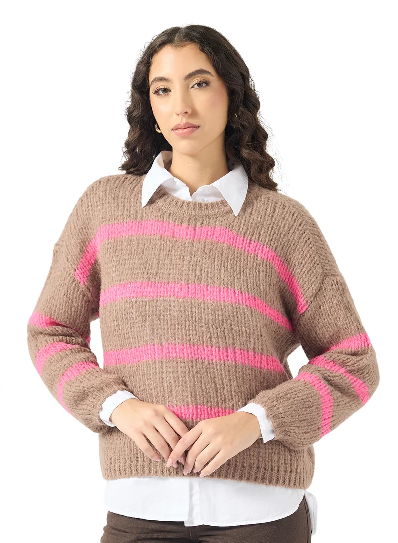 ONLY ONLALYSSA LIFE Long Crew NECK Knitted Sweater