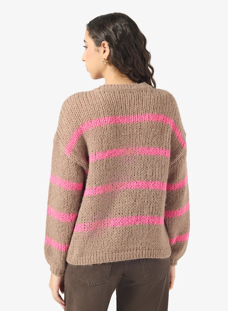 ONLY ONLALYSSA LIFE Long Crew NECK Knitted Sweater