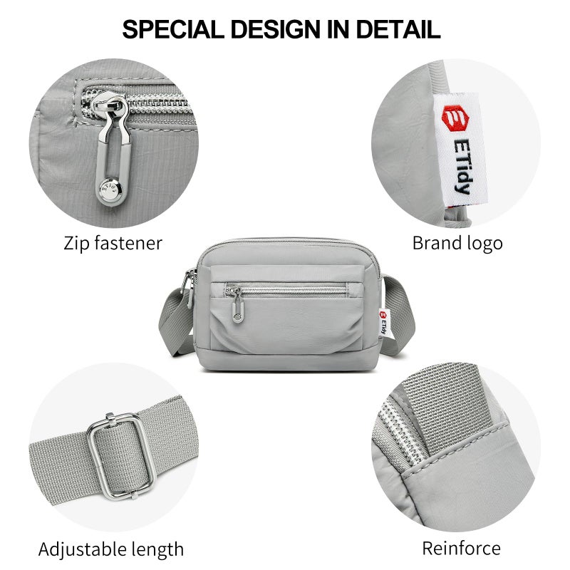 ETidy Nylon Small Womens Crossbody Bag Casual Shoulder Handbag Mini Purse With Adjustable Strap (Green Upgrade) - Image 4
