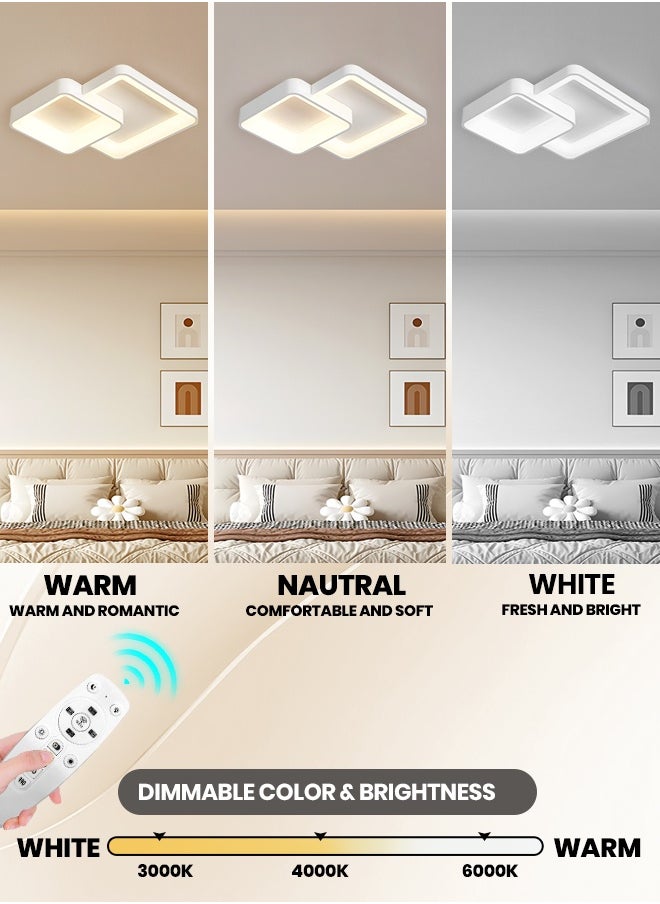 YATAI LIGHTING Modern LED Ceiling Light, 95cm, 36W, Remote Control LED Ceiling Dimmable 3000K-6000K, White Flush Mount Lighting Fixture for Bedroom, Living Room, Library  - Image 3