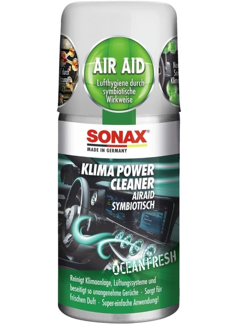 Sonax Car A/C Cleaner Spray 100mL â€“ Air Conditioner Cleaner & Disinfectant, Car Fresheners for Odor Eliminator with Ocean Fresh Scent - Image 1