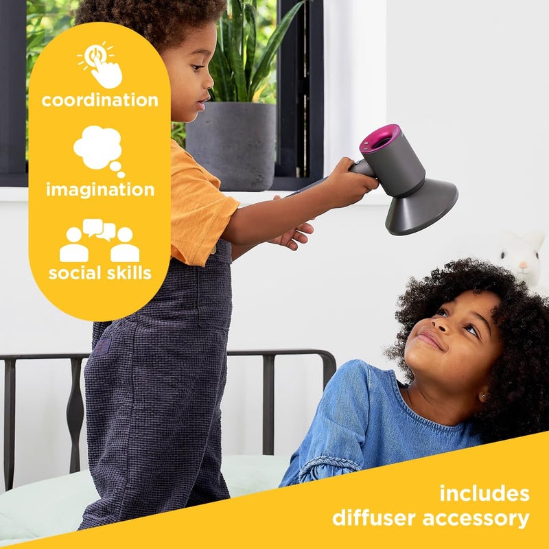 Casdon 73252 Dyson Supersonic Styling Set | Interactive Toy Hairdryer for Children Aged 3 Years & Up | Looks and Works Like The Real Thing, Grey - Image 3