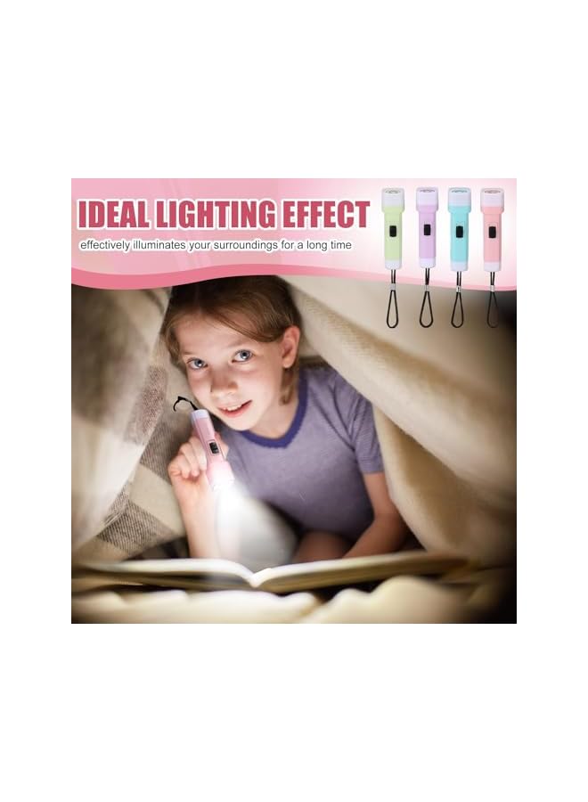 promass 24 Pcs Mini Flashlight for Kids with Rope Bulk, 4 Colors Kids Led Flashlight, Lightweight Handheld Flashlight Small Flashlights, for Hiking Camping Party Favors - Image 5