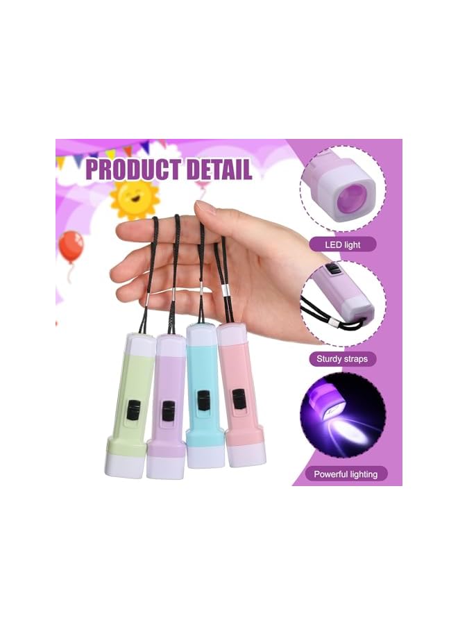 promass 24 Pcs Mini Flashlight for Kids with Rope Bulk, 4 Colors Kids Led Flashlight, Lightweight Handheld Flashlight Small Flashlights, for Hiking Camping Party Favors - Image 4