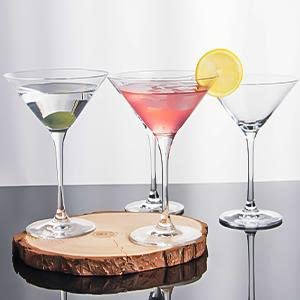 WQR Red Martini Burgundy Glass 190 ml and Home Cocktail Glasses Handmade Crystal Glasses for Bar Champagne Glasses Saucers Modern Designed Crystal Clear Set of 2 - Image 3