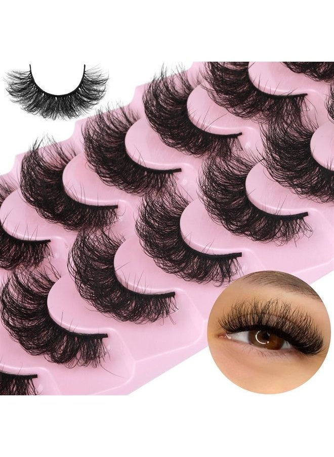 ALICROWN HAIR False Eyelashes Fluffy Lashes Mink Wispy Thick Volume Eye Lashes Curly Strip Lashes Extensions Natural Dramatic 20MM Long 7 Pairs Fake Eyelashes Pack  - Image 1