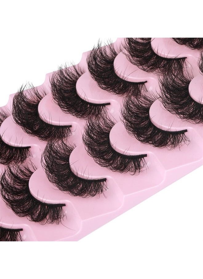 ALICROWN HAIR False Eyelashes Fluffy Lashes Mink Wispy Thick Volume Eye Lashes Curly Strip Lashes Extensions Natural Dramatic 20MM Long 7 Pairs Fake Eyelashes Pack  - Image 2