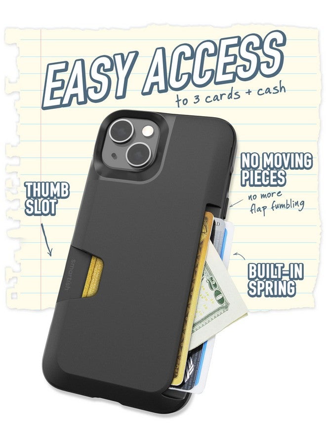 Smartish Smartish® iPhone 13 Wallet Case - Wallet Slayer Vol. 1 [Slim + Protective] Credit Card Holder - Drop Tested Hidden Card Slot Cover Compatible with Apple iPhone 13 - Black Tie Affair  - Image 1