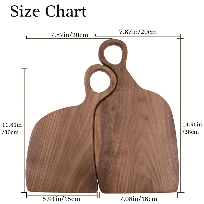 Endless Love Couple's Moments Walnut Wood Custom Engraved Cheese Board Set of 2pcs with Handle for Anniversary, Birthday and Family Gatherings - Image 2