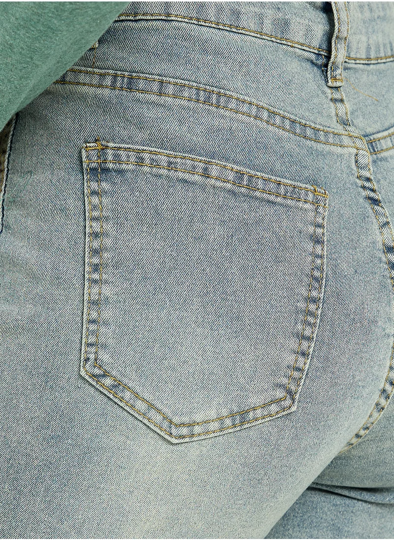 Ginger High Rise Straight Fit Cropped Jeans