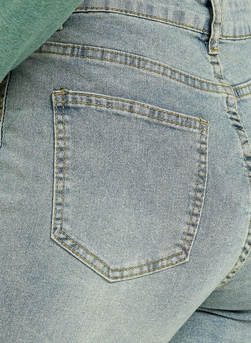 Ginger  High Rise Straight Fit Cropped Jeans for Women | Best Price UAE