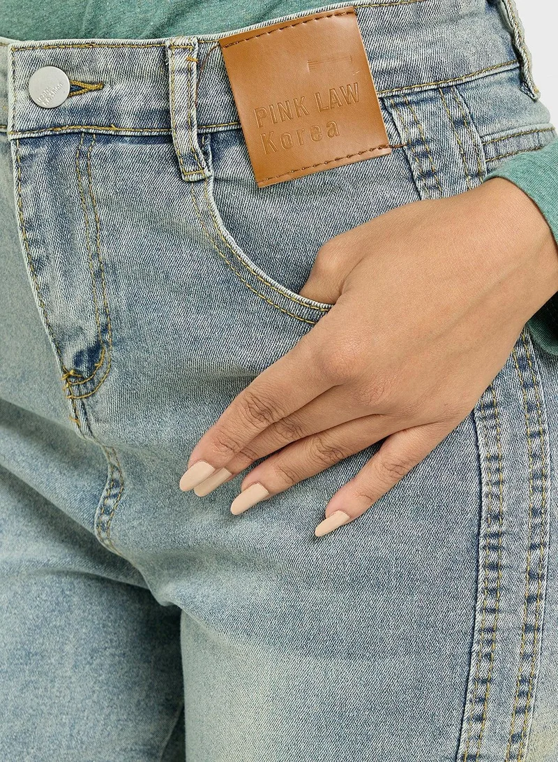 Ginger  High Rise Straight Fit Cropped Jeans for Women | Best Price UAE