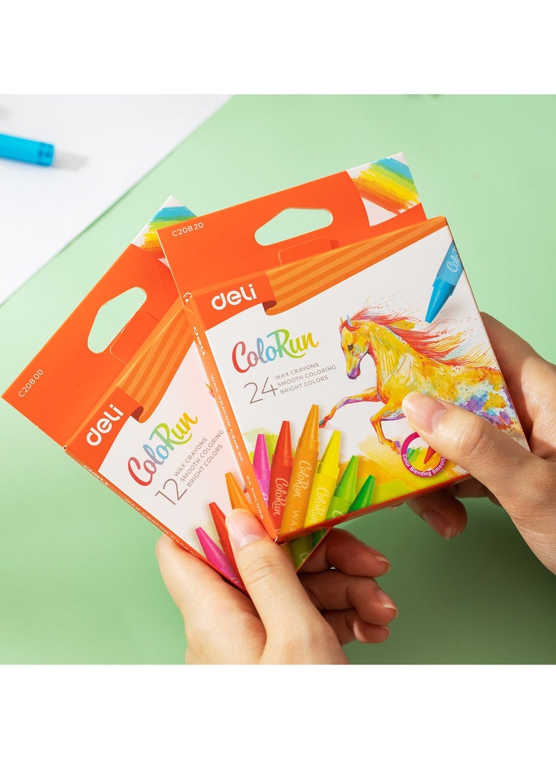 Deli EC20820 Wax Crayons - 24 colors – Ideal for kids’ art projects, school activities, and creative coloring at home - Image 3