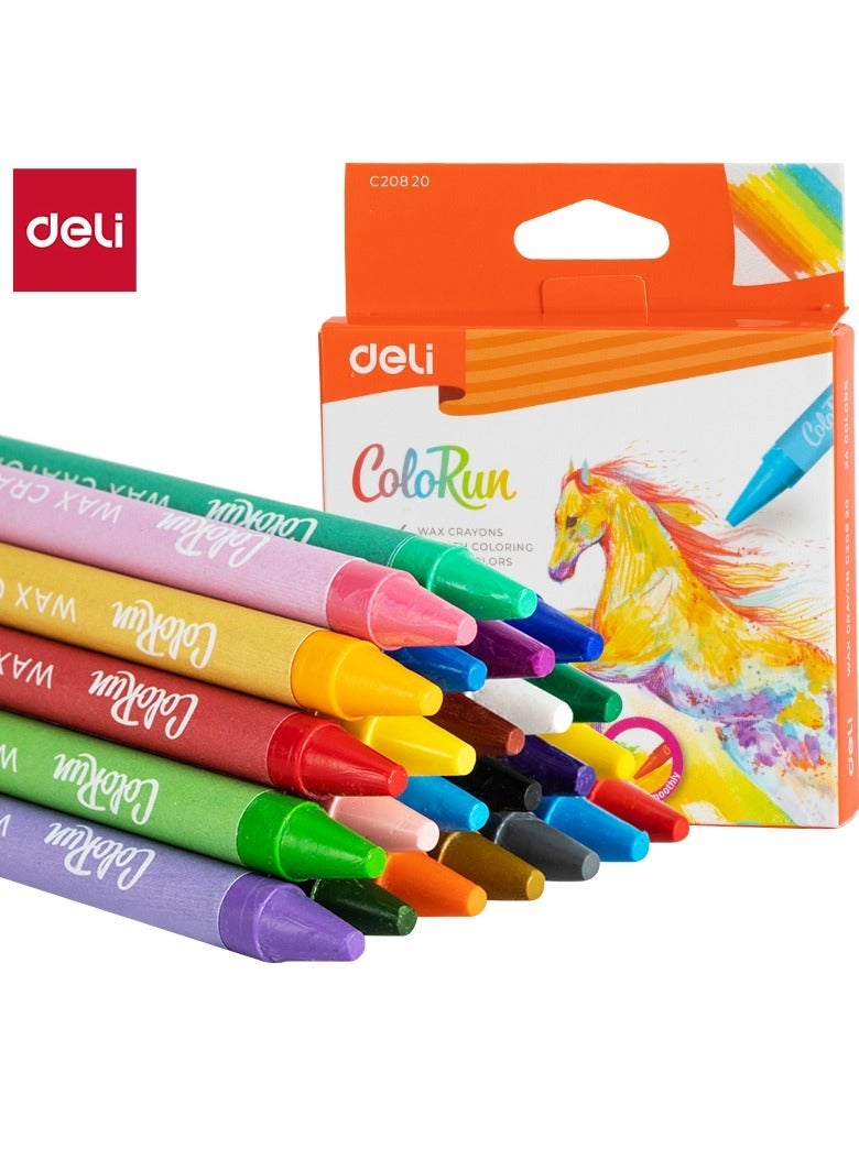 Deli EC20820 Wax Crayons - 24 colors – Ideal for kids’ art projects, school activities, and creative coloring at home - Image 1