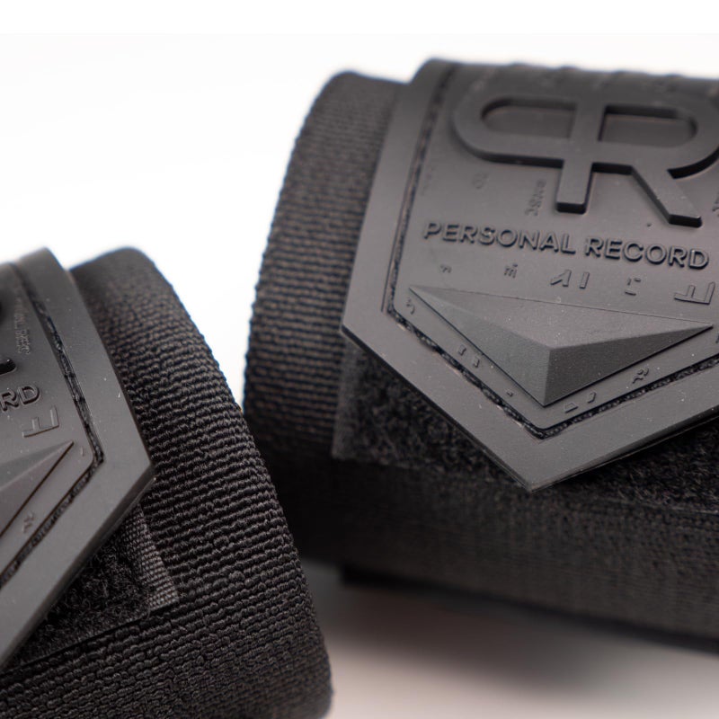 PR Personal Record Elbow Wraps for Weightlifting - Heavy Duty Construction, 25% More Elasticity, Reinforced Stitching, Extra Wide Fastener, Easy to Adjust, All Black - Image 3