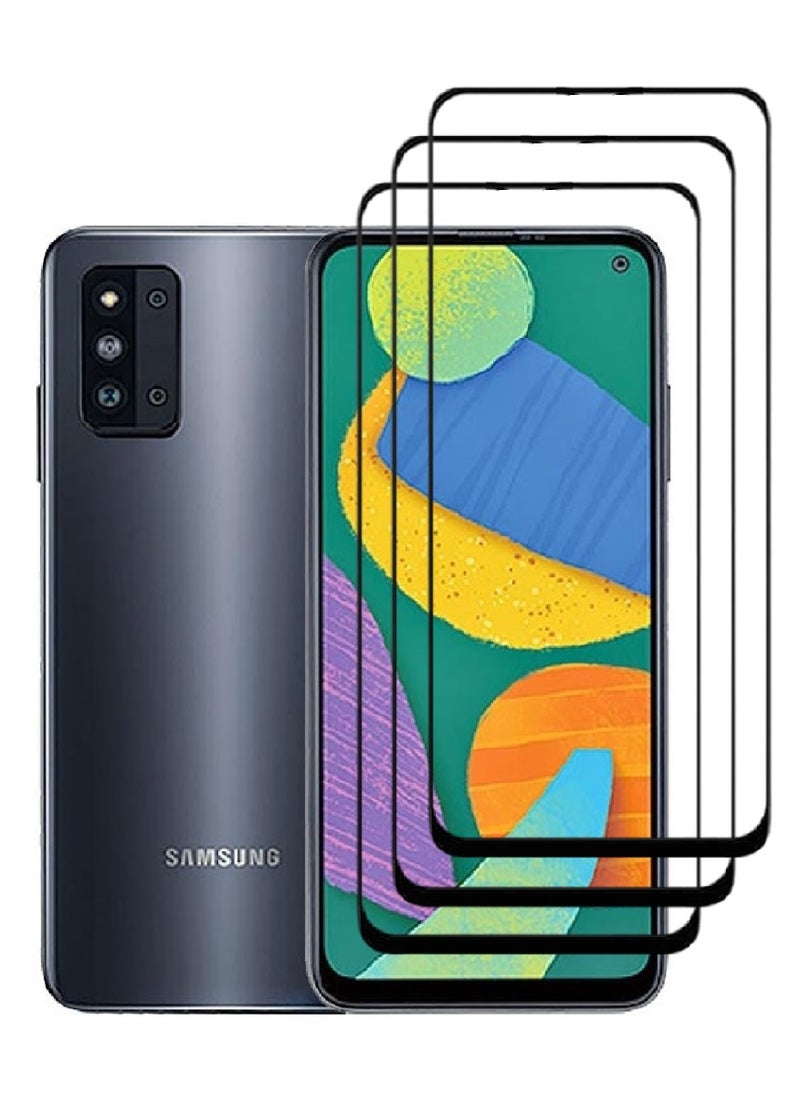 AINA 3 Pieces Tempered Glass Screen Protector 5D Designed For Samsung Galaxy F52 5G Full Glue Edge to Edge Full Screen Coverage And Bubble Free - Image 1