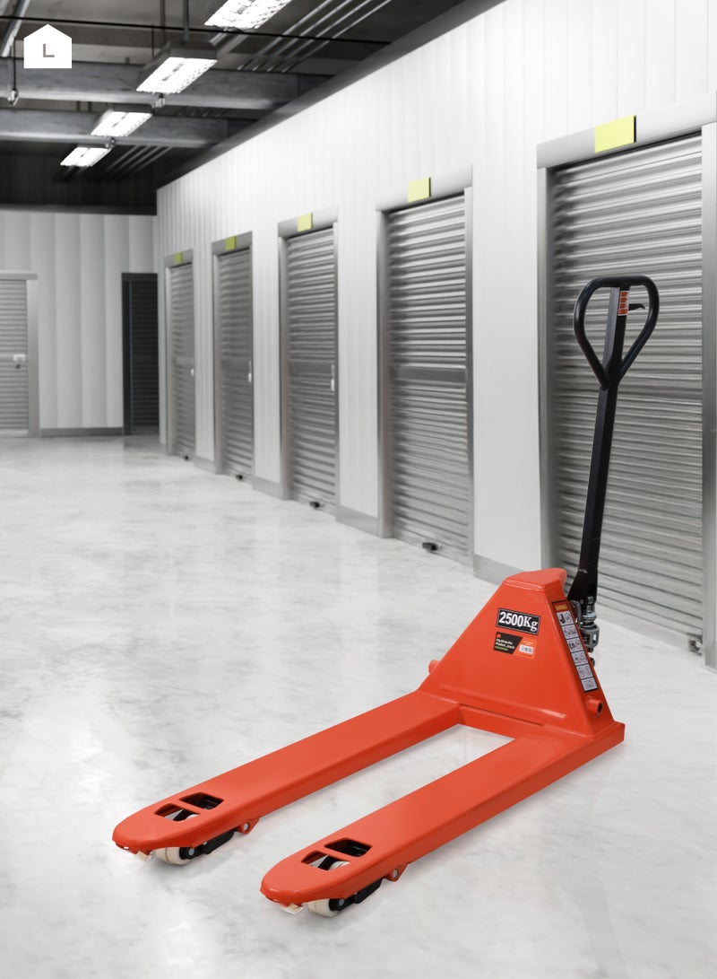 LAWAZIM Pro7 Hydraulic Pallet Jack with Red Wheels-2.5T-Heavy Duty Pallet Truck with PU Wheels-Industrial Manual Jack for Smooth Rolling and Efficient Pallet Handling in Warehouses and Distribution Centers - Image 5