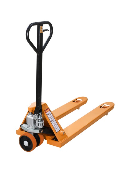 Hydraulic Pallet Jack with Red Wheels-2.5T-Heavy Duty Pallet Truck with PU Wheels-Industrial Manual Jack for Smooth Rolling and Efficient Pallet Handling in Warehouses and Distribution Centers