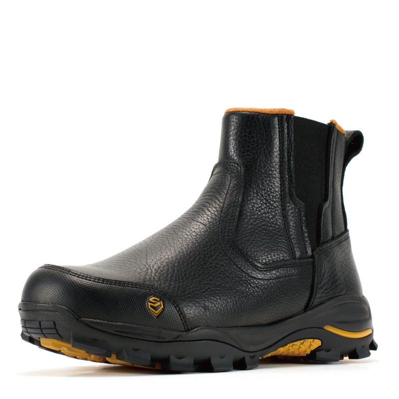 SUREWAY Mens Slip On Chelsea Work Boots for Men,Extremely Comfortable,Thicker Genuine Leather,Superior Oil/Slip Resistant Rubber Sole,All Black,Size 10.5 - Image 1