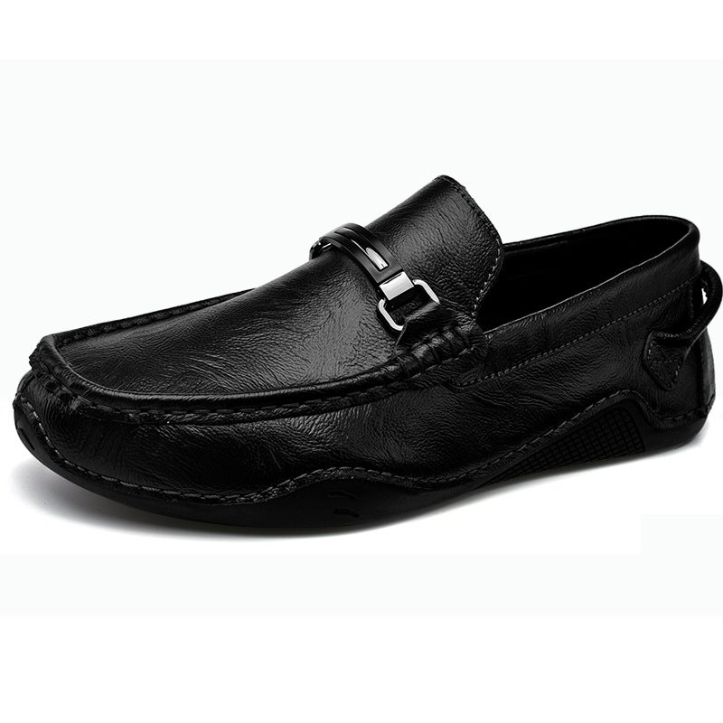 Plus Size 46 Tods Men'S British Casual Slip-On Work Shoes Black Leather Shoes Sports Driving Shoes - Image 1