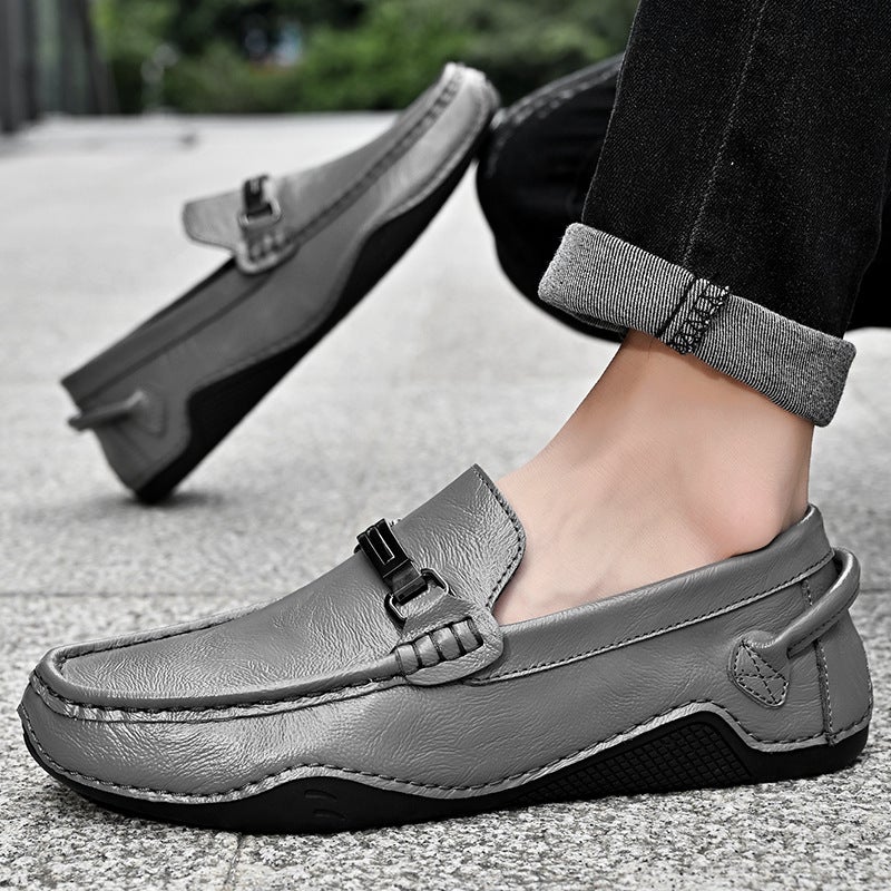 Plus Size 46 Tods Men'S British Casual Slip-On Work Shoes Black Leather Shoes Sports Driving Shoes - Image 5