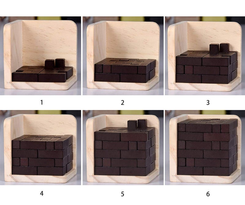 Ahyuan Wooden Brain Teaser Puzzles Cube Stocking Stuffers Wooden Puzzles T-Shaped Jigsaw Logic Puzzle Educational Games Toy for Kids and Adults by AHYUAN (Coffee) - Image 4