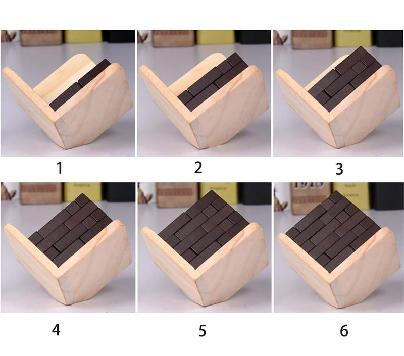 Ahyuan Wooden Brain Teaser Puzzles Cube Stocking Stuffers Wooden Puzzles T-Shaped Jigsaw Logic Puzzle Educational Games Toy for Kids and Adults by AHYUAN (Coffee) - Image 5