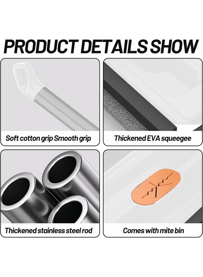 Flat mop with foldable bucket and 3 washable cloths – suitable for cleaning floors, ceramics and wood - Image 2