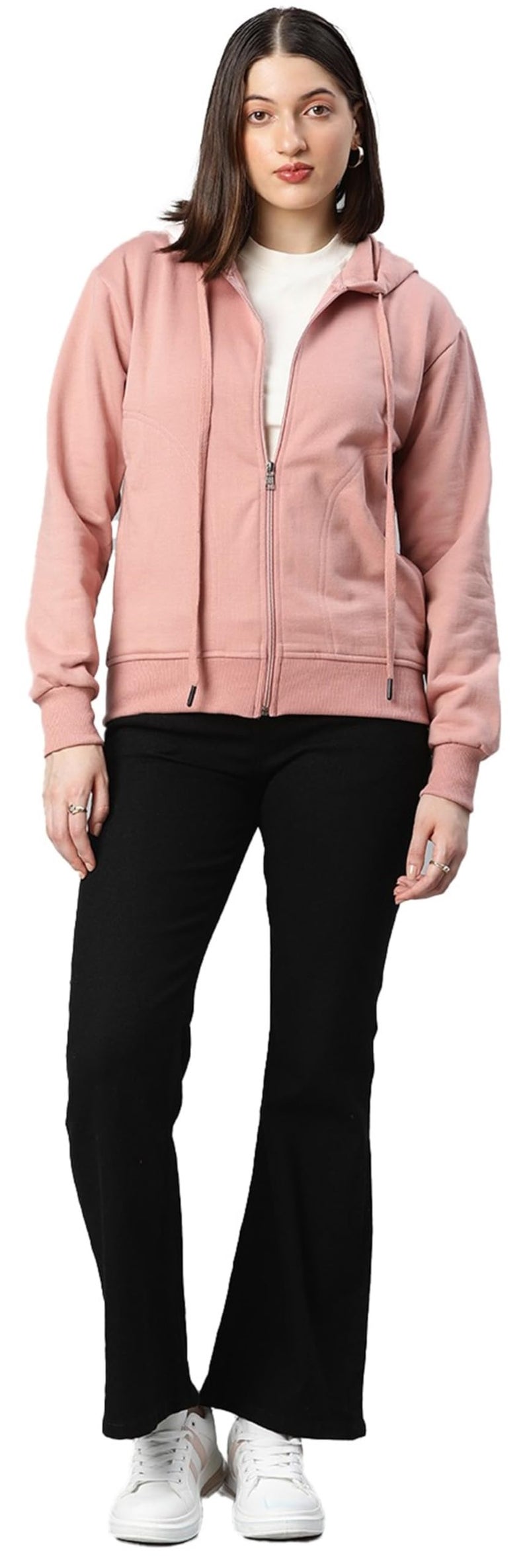 ADBUCKS Sweatshirts for Women Stylish Winter | Women Sweatshirt for Winter Stylish | Fleece Hoodie for Womens Peach - Image 4