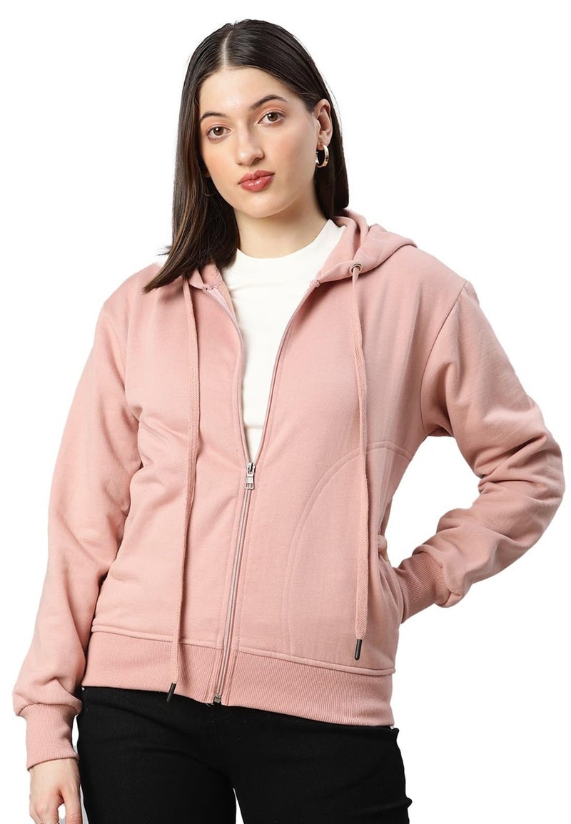 ADBUCKS Sweatshirts for Women Stylish Winter | Women Sweatshirt for Winter Stylish | Fleece Hoodie for Womens Peach - Image 1