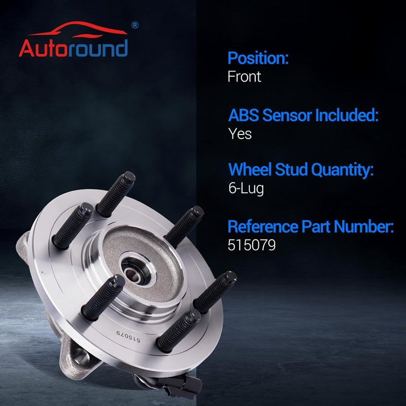 Autoround 515079 Front Wheel Bearing and Hub Assembly for Ford F-150 4WD 2005-2008, F-150 Heritage 2004, Lobo 2005-2008, Lincoln Mark LT 2006-2008 - Image 3