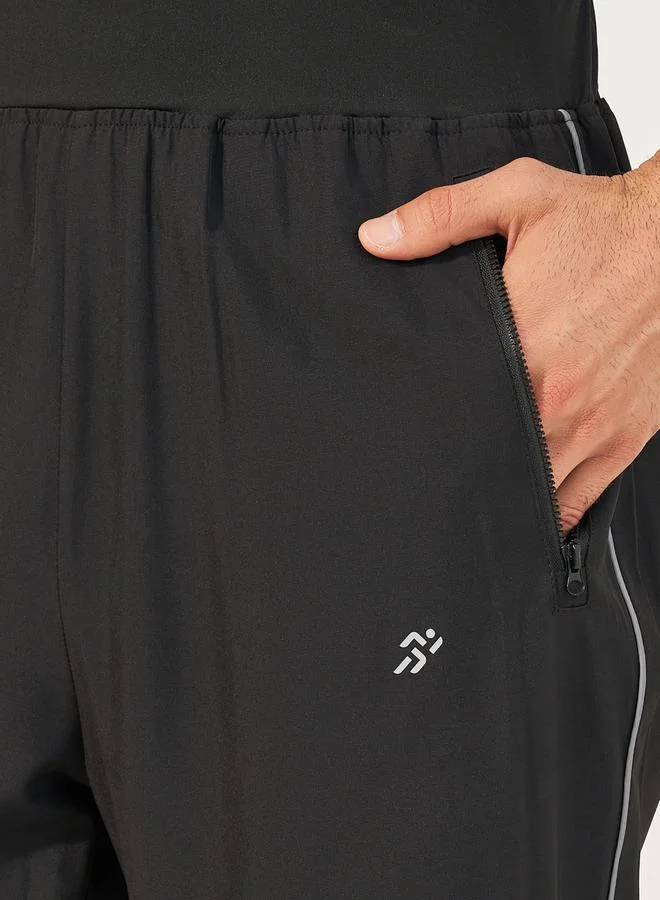 Styli 4-Way Stretch Woven Cargo Fit Training Track Pants with Contrast Piping Detail