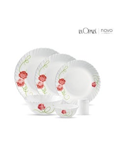 La Opala La Opala, Novo Collection, Opal Glass Dinner Set 23 pcs, Dainty Swirls, White  - Image 2