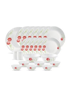La Opala La Opala, Novo Collection, Opal Glass Dinner Set 23 pcs, Dainty Swirls, White  - Image 1