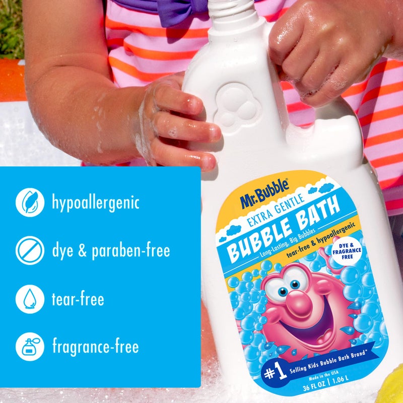 Mr. Bubble Extra Gentle Bubble Bath - Hypoallergenic, Tear Free Bubble Bath Solution Perfect for Sensitive Skin (Pack of 2 Bottles, 36 fl oz Each) - Image 5