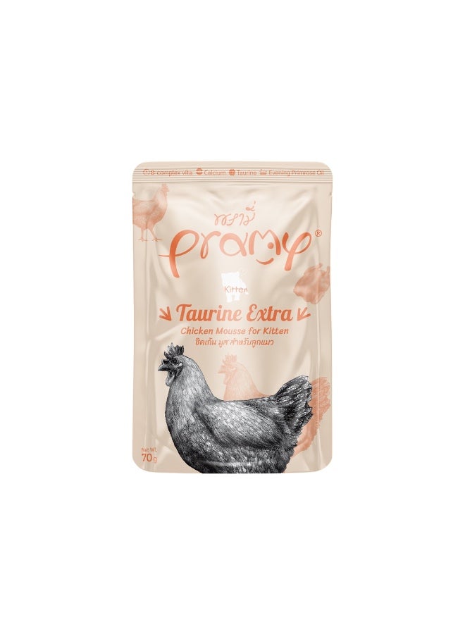 Pramy Kitten Chicken Mousse Wet Food for Cats 70 g Pramy Pouches - Carton 12 Pcs  - Image 1