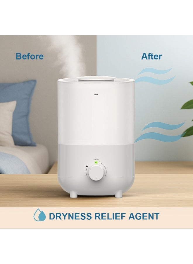 iTOMA 2L Humidifiers for Bedroom Baby Room, Cool Mist Humidifier for Home, Office & Plant, Auto-Off, Quiet Operation with 360° Rotation Nozzle White - Image 4