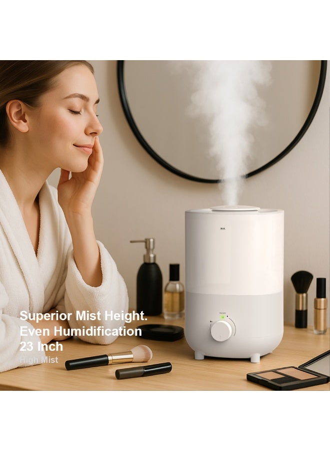 iTOMA 2L Humidifiers for Bedroom Baby Room, Cool Mist Humidifier for Home, Office & Plant, Auto-Off, Quiet Operation with 360° Rotation Nozzle White - Image 3
