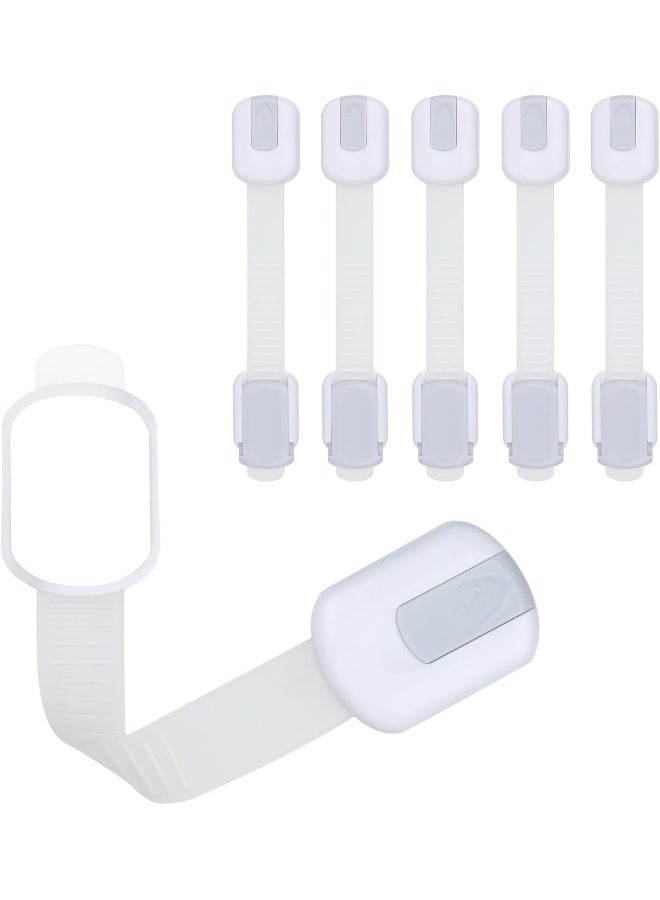 CUTESAFETY Child Proof Safety Locks - Baby Proofing Cabinet Lock with 6 Extra 3M Adhesives - Adjustable Strap Latches to Cabinets, Drawers, Cupboard, Oven, Fridge, Closet Seat, Door, Window - Image 1