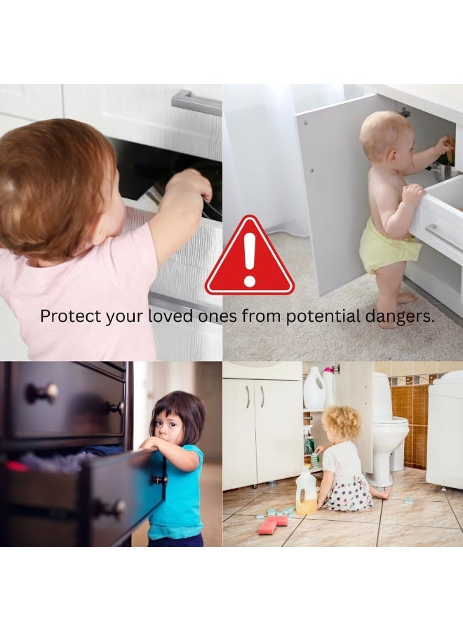 CUTESAFETY Child Proof Safety Locks - Baby Proofing Cabinet Lock with 6 Extra 3M Adhesives - Adjustable Strap Latches to Cabinets, Drawers, Cupboard, Oven, Fridge, Closet Seat, Door, Window - Image 3