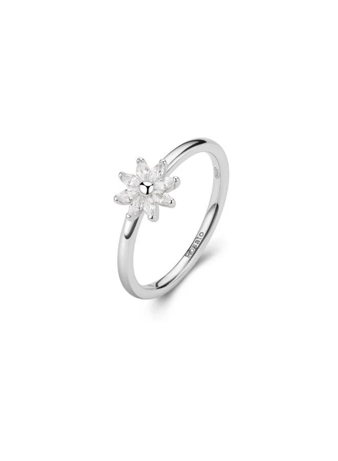 Rosato Gaia Sterling Solitaire Flower Ring