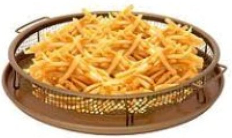 Spaceshoop Copper Collection Nonstick Round Crisper Tray, Oven, Turn Your Oven Into An Air Fryer - 2 Pc Set, Frying Basket And Baking Sheet, Dishwasher Safe, Heat-Resistant - Image 1