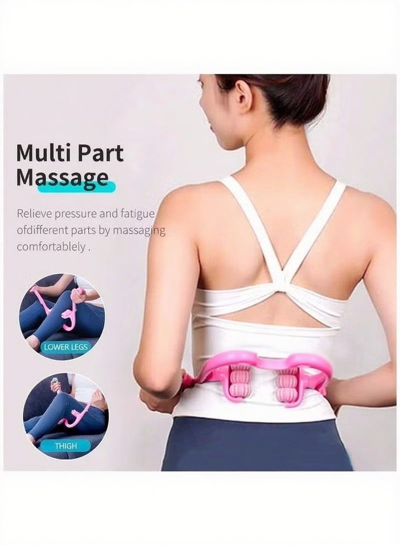 Neck massager neck roller Neck and Shoulder Handheld Massager with 6 Balls Massage Point Neck Pain Relief Massager for Deep Tissue in Neck Back Shoulder Waist and Legs (Pink) - Image 5