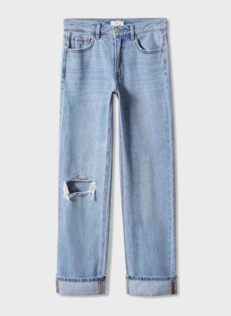 MANGO Youth Ripped Jeans