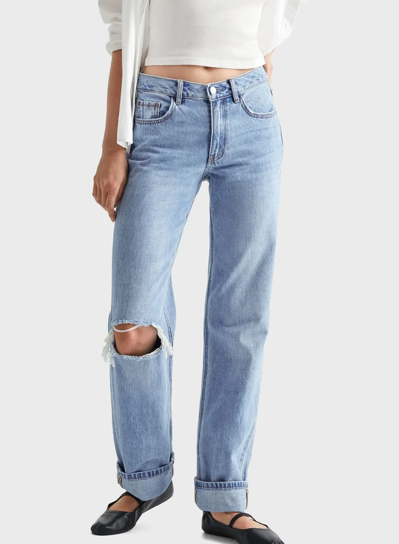 MANGO Youth Ripped Jeans