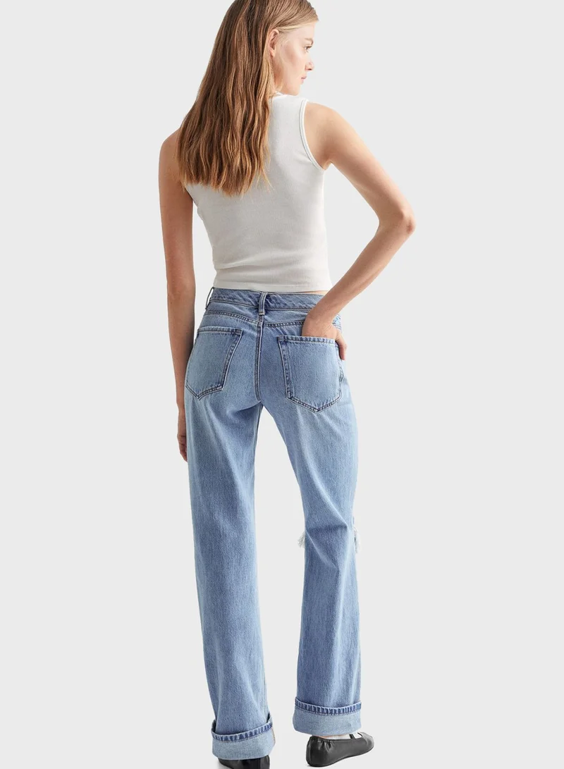 MANGO Youth Ripped Jeans