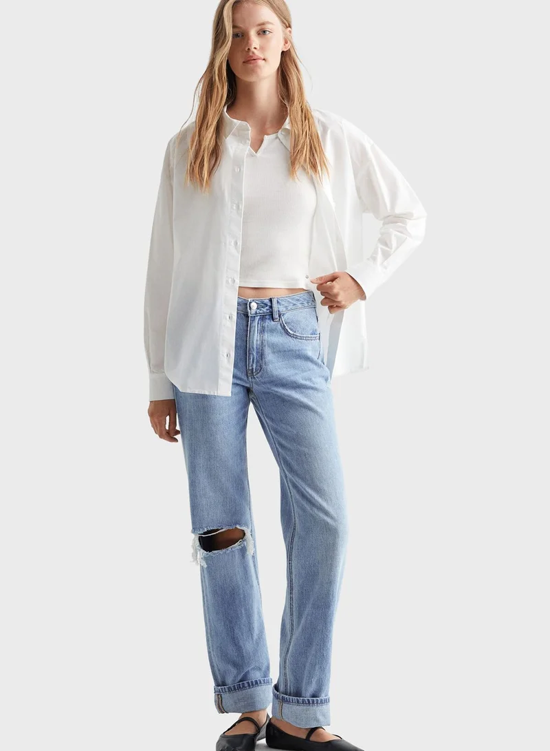 MANGO Youth Ripped Jeans