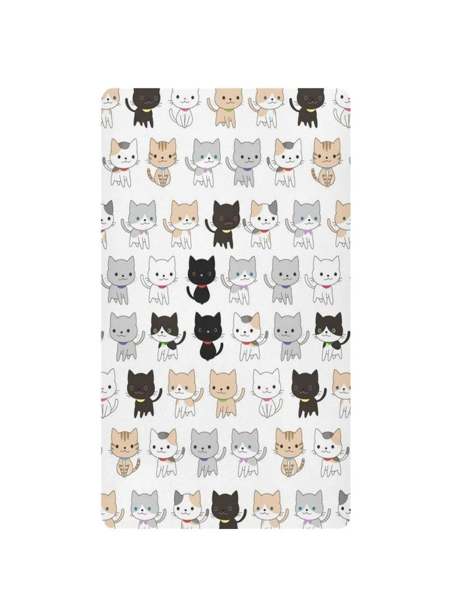 Kigai Cute Cats Crib Sheet for Boys and Girls Jersey Knit Fitted Crib Sheet Cozy Soft Breathable Baby Crib Sheet Standard Baby Sheet and Toddler Bed Sheet, 28x52 in - Image 2