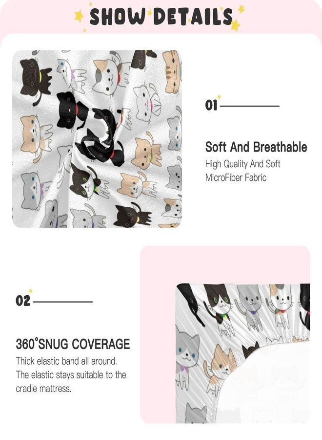 Kigai Cute Cats Crib Sheet for Boys and Girls Jersey Knit Fitted Crib Sheet Cozy Soft Breathable Baby Crib Sheet Standard Baby Sheet and Toddler Bed Sheet, 28x52 in - Image 5